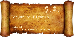 Tarjáni Piroska névjegykártya