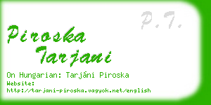 piroska tarjani business card