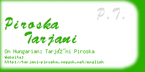 piroska tarjani business card